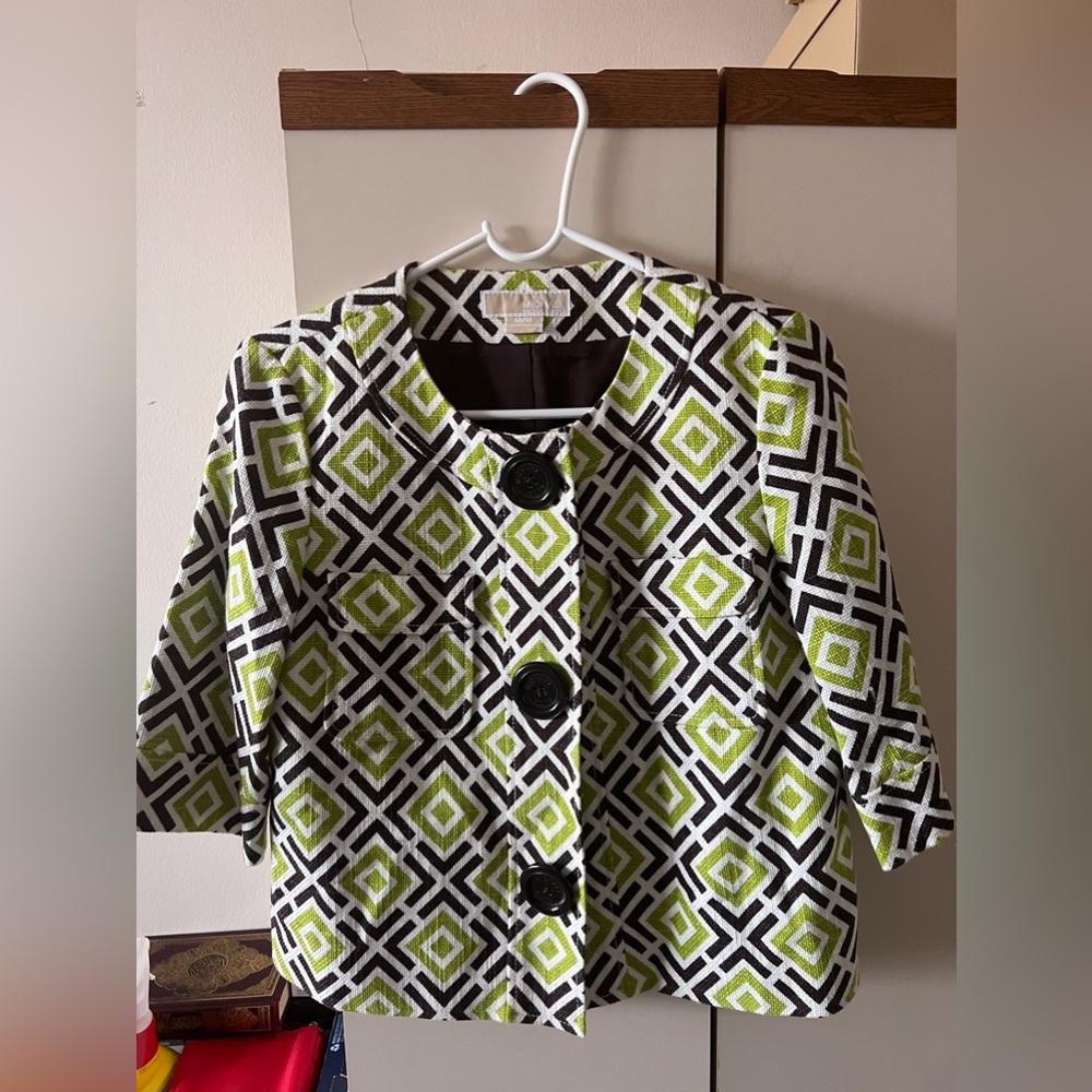 micheal kors jacket lime green and black